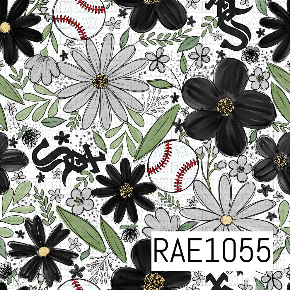 Baseball Drop Sketchy Floral