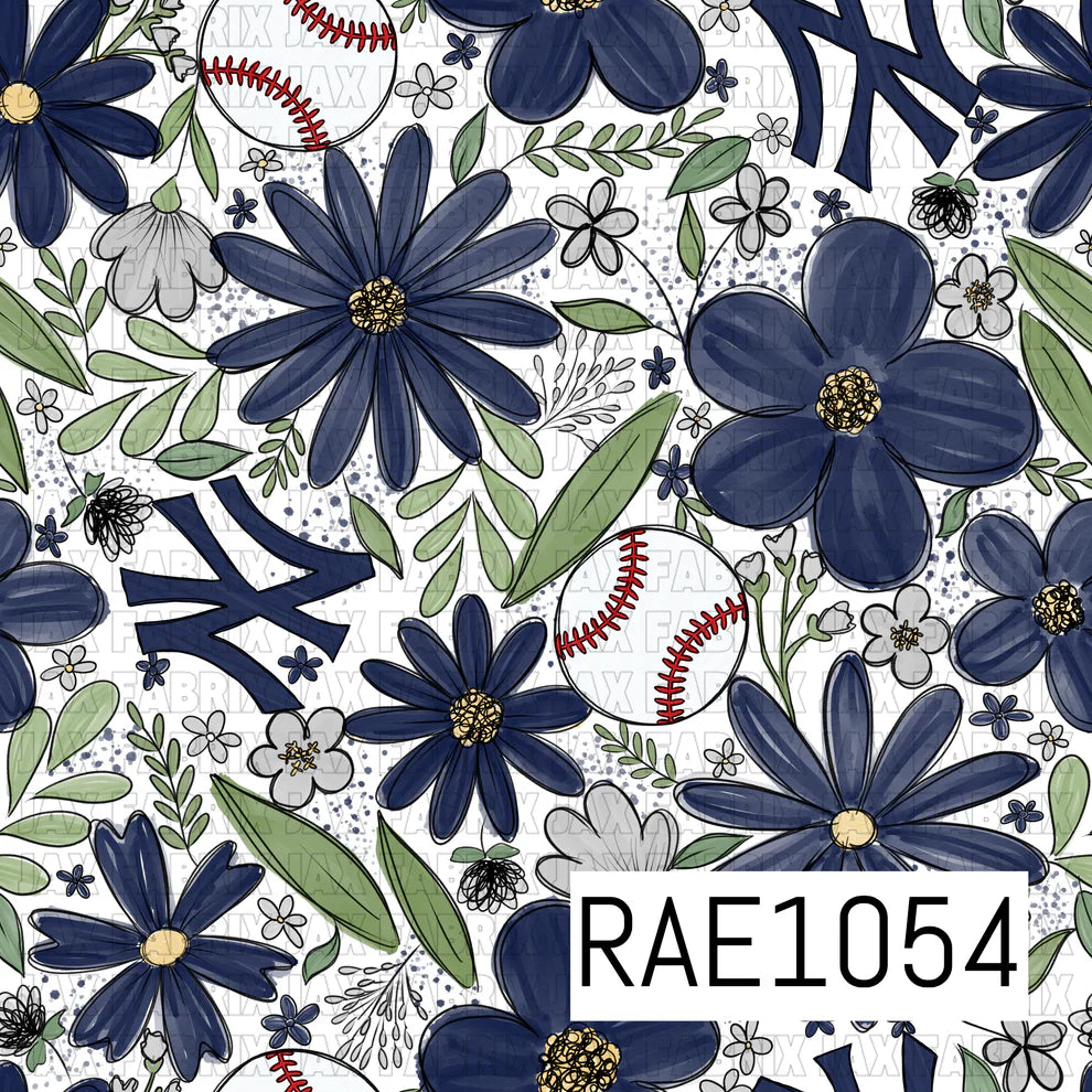 Baseball Drop Sketchy Floral
