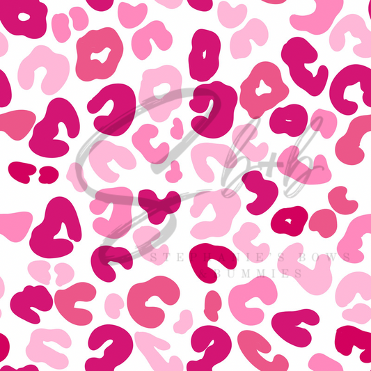 Multi Pink Cheetah/Leopard Puffy Bow