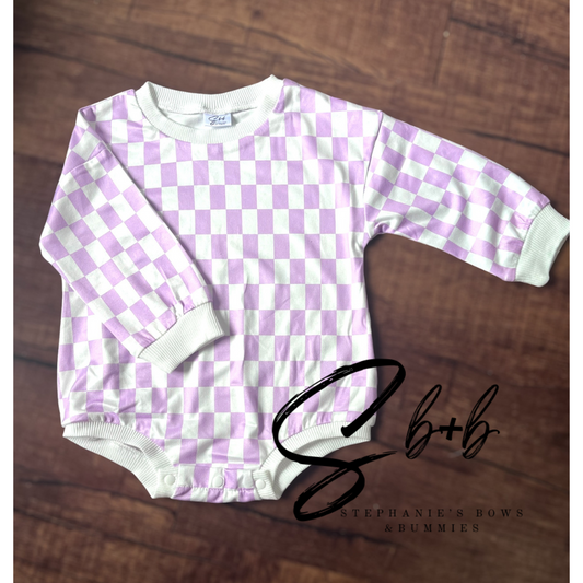 Purple Checkered Onesie