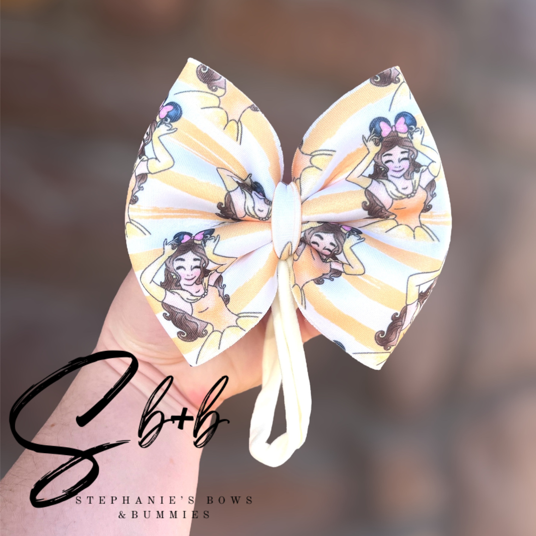 Princess & Beast Stripes Puffy Bows